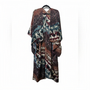 Artizan Women's High Low Graphic Print Kimono Duster One Size Fits All!